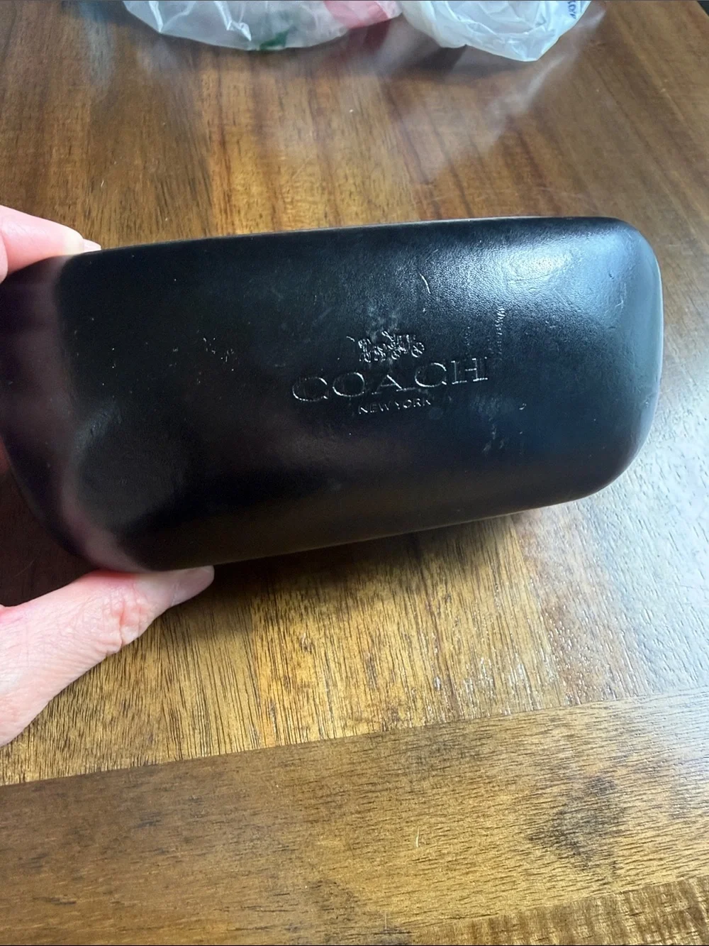COACH Black Leather Glasses Case